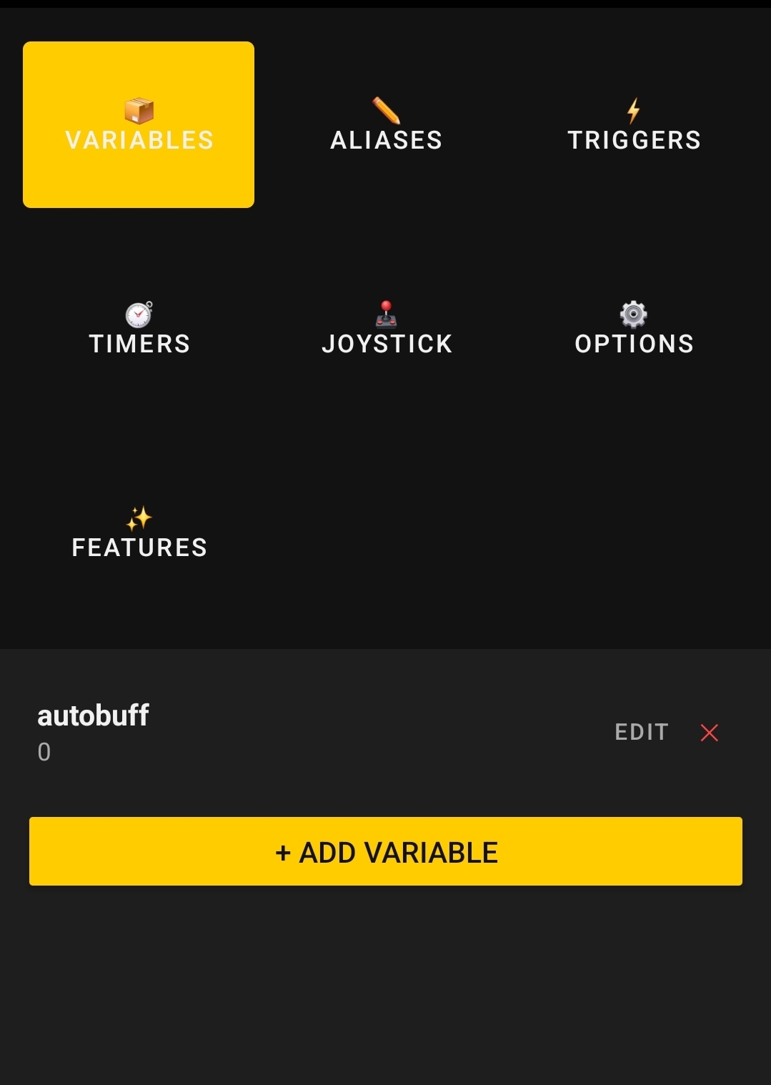 Tools drawer menu showing all 6 tabs